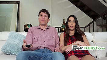 Preview 1 of Bum Kiss Wife - Fights Over Remote Turn Into Fucking With Stepsis - FamThirst