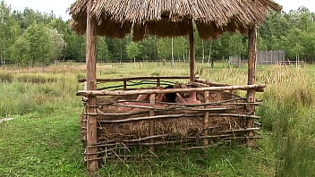 Preview 3 of Play Xnxx Vidoes - Hot brunette girl banged in a barn outdoors