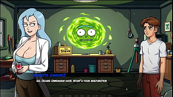 Preview 3 of Fishing Trip - Portal Porn Demoniums [ PARODY HENTAI GAME ] Ep.3 MORTY&#039_s SISTER giving fan a BLOWJOB !
