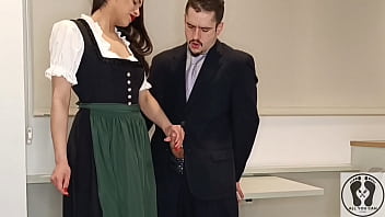Preview 3 of Free Dowonload Xxx Videos - WEARING A TRADITIONAL AUSTRIAN DIRNDL SHE JERKED HIM OFF