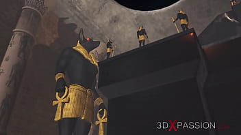 Preview 1 of Teen Sex Ssri Sex - Anubis fucks a young egyptian slave in his temple