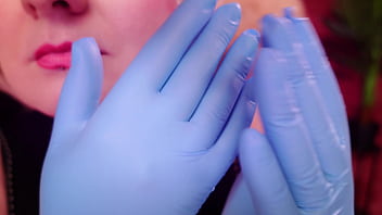 Preview 2 of Interacial Gangbang - ASMR with 2 LAYERS of medical gloves,  clicking and clapping hands. Arya Grander