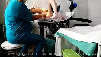 Preview 3 of Spicy Pomstar Xxx Clip - Exam blonde on gyno chair