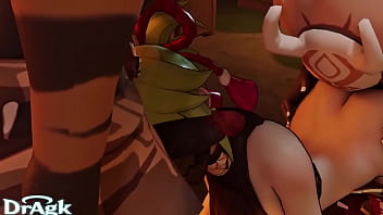 Preview 3 of Lara 3d Bestial - Kuki Shinobu about to be Spitroasted by Hilichurls Genshin Impact