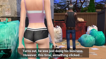 Preview 1 of Girl And Dog Sex Video - Cheating Wife Fucks Homeless Man in Front of Husband - DDSims