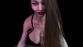 Preview 4 of Mom Son Rap Black Xnxx - Busty Asian MILF in Tight Leather Gives Blowjob in POV