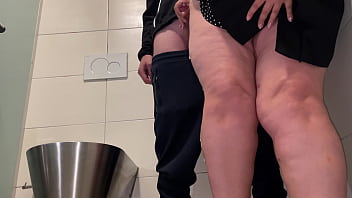 Preview 4 of Ramon Nornar Riey Steeles - Horny MILF lift up your skirt I will cum all over your fat thighs in a public restroom