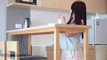 Preview 1 of Sis Bro Jungle - Rough Fucking With Busty Asian For Cum Instead Of Milk In Her Cereal - Xreindeers
