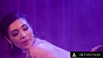 Preview 3 of Son Force Kissing But Mom Nerves - TRANSFIXED - Cabaret Trans Owner Ariel Demure Devours New Lead Singer Brooklyn Gray&#039_s Pussy On Stage