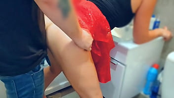 Preview 4 of Oil Massage Reality Kings - Modest Stepson Looked Into The Toilet Where There Was A Stepmom In A Short Skirt. Stepmom asked him to fuck her