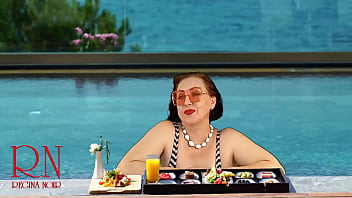 Preview 1 of 1080p Lacey Channing Porn Tub - Regina Noir. Tits teasing at swimming pool. Nudist hotel. Nudism outdoors. full