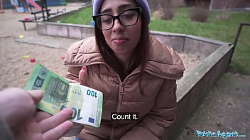 Preview 2 of Xvbos Gurup - Public Agent Ale Danger demonstrating how far she can deepthroat a big fat cock