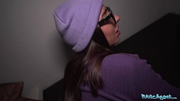 Preview 3 of Xvbos Gurup - Public Agent Ale Danger demonstrating how far she can deepthroat a big fat cock