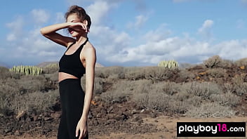 Preview 2 of GogOlive - Gorgeous brunette muse Taya Vais reveals her perfect tits in the desert