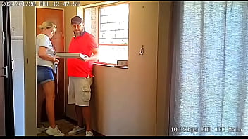 Preview 1 of Hindi Local Xx Video Moves - Caught my wife fucking the pizzaguy on spycam