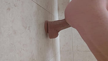 Preview 2 of Penetration Fuck Som And Stepmom - Side view of me fucking a monster dildo