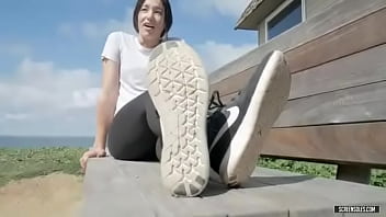 Preview 1 of Xvidio Coom - Sexy Tall Latina Nicole,  From Screensoles Unveiling Her Long,  Big,  Sexy Foot Drenching Soles