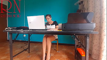 Preview 1 of Xxxwww Sax - SEXRETARY No panties secretary Nude secretary Security camera in the office 2