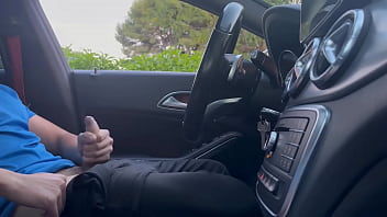 Preview 1 of No Rade Girl Foukin Boy Danjr - I wait in the car jerking off at the gym door and a girl helps me cum in public after leaving the gym