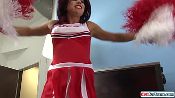 Preview 1 of First Time Rough Anal - Ts cheerleader Laela Knight is asslicked