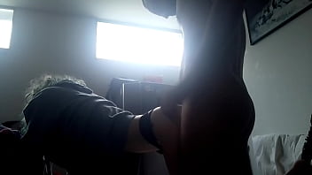 Preview 2 of Teen Tite Jeans - Homemade amateur in cute panties gets fucked in the morning,  petite sucks my dick in the morning