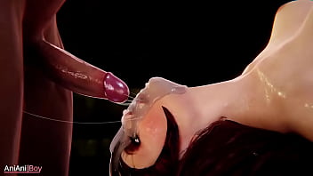 Preview 4 of Girl Licking Mans Hairy Chest - Wanda throat fuck and swallow