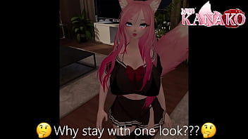 Preview 1 of Beeg Cock Hd Com - Vtuber gets so wet posing in tiny bikini! Catgirl shows all her curves for you!