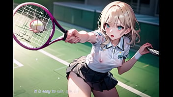 Preview 1 of Arabic First Night Xxx Videos - Sexy Young Anime Teens Playing Tennis With Transparent Cloth (with pussy masturbation ASMR sound!) Uncensored Hentai