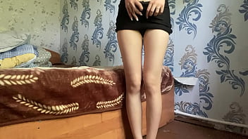 Preview 2 of Chest Sitting Clips Download - My girlfriend in black panties and miniskirt shows herself