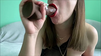 Preview 2 of Wwwxxxx Xxvideo - Horny Big Ass MILF Deepthroat Big Black Cock Dildo with Cum in Mouth - Solo Female Masturbation