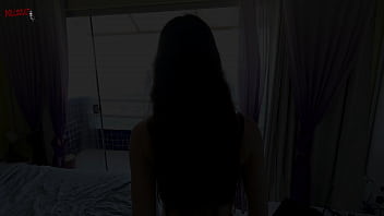 Preview 1 of Di Small - Mel strips on the balcony in front of people