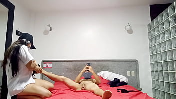 Preview 1 of Asia Akar - LA SUCIA FANTASIA DE MI HERMANASTRA !! ME PIDIO AMARRAR EN LA CAMA A MI MEJOR AMIGO PARA TENER LA FANTASIA DE FOLLARSELO MUY INTENSO Y A SU ANTOJO,  ESTA ZORRA EN UNA NINFOMANA PARA FOLLAR