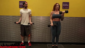 Preview 1 of Lucita Hott - Personal trainer gives private lesson to guy at the gym