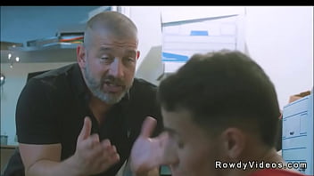 Preview 2 of 4mint Clip - Gay janitor gets rimjob in locker room at a sex club