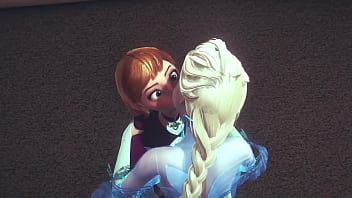 Preview 1 of Valeria Spanish - Futa Elsa fingering and fucking Anna (Frozen Parody)