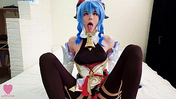 Preview 1 of King Kong Fuck Girl - Cutie Ganyu from Genshin Impact dressed up in a sexy cow costume to be fucked and get a hot creampie