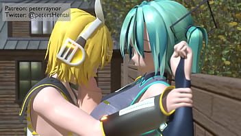 Preview 1 of Forest Harassment - Hatsune Miku &amp_ Kagamine Rin Futa X Futa Cumflation by peterraynor