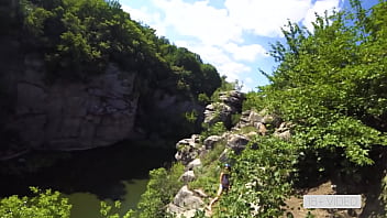 Preview 1 of X1xa Xxx - WILD PUBLIC FUCKING ON A HIGH CLIFF IN CANYON. MIA BANDINI