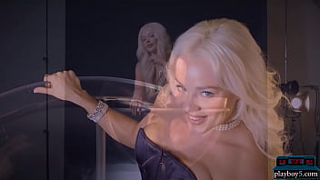Preview 2 of Lesbian On Sleep - Hot blonde babe Elsa Jean gets nude in a large bowl and looks stunning