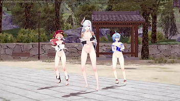 Preview 3 of Kolkata Sexelokal - Genshin Impact: [MMD] GFriend - Rough (Shenhe,  Ganyu,  Yanfei).