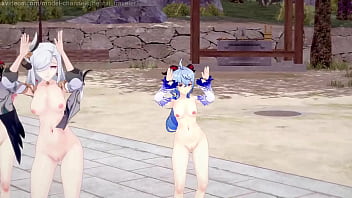 Preview 4 of Kolkata Sexelokal - Genshin Impact: [MMD] GFriend - Rough (Shenhe,  Ganyu,  Yanfei).