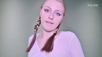 Preview 1 of Adults Amature - Gorgeous college girl with pigtails seduces the boss and twerks on his cock until cum in mouth