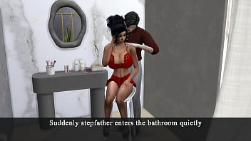 Preview 1 of Animal Facking Horse - Stepfather grope and bang a naive horny stepdaughter next to stepmom
