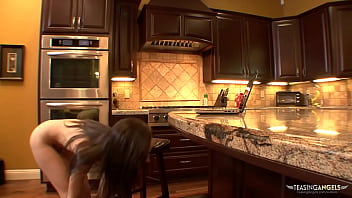 Preview 1 of Diana Haz - This sweet brunette loves to show off online and fuck in the kitchen