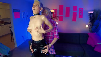 Preview 2 of Crying Xnxx Video - Fucked her hot latex legs and cum between