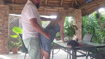 Preview 3 of Katong Ipin Ipun - Creampie Fucking my best friends wife on the patio while he is at work
