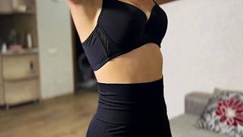 Preview 1 of Sado Queen - Put on sexy outfit for her daddy and pleased him firstly with the hand and then with the mouth