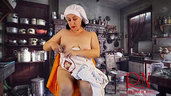 Preview 1 of Block Girl Big Bobs - CINDERELLA. Episode 2  Cinderella without panties sews dresses for her stepmother and stepsisters. She is not allowed to masturbate. 2 1