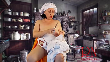 Preview 4 of Block Girl Big Bobs - CINDERELLA. Episode 2  Cinderella without panties sews dresses for her stepmother and stepsisters. She is not allowed to masturbate. 2 1