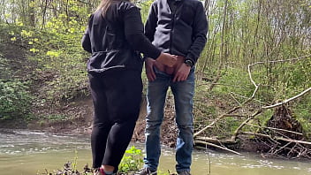 Preview 3 of Hoty Lesbian - Sexy Horny Fat Stranger with a Gorgeous Ass at the Lakeside Jerking My Cock